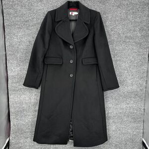 Boden Farleigh Wool Blend Coat Womens 12‎ R Black Gray Colorblock Midi Lined